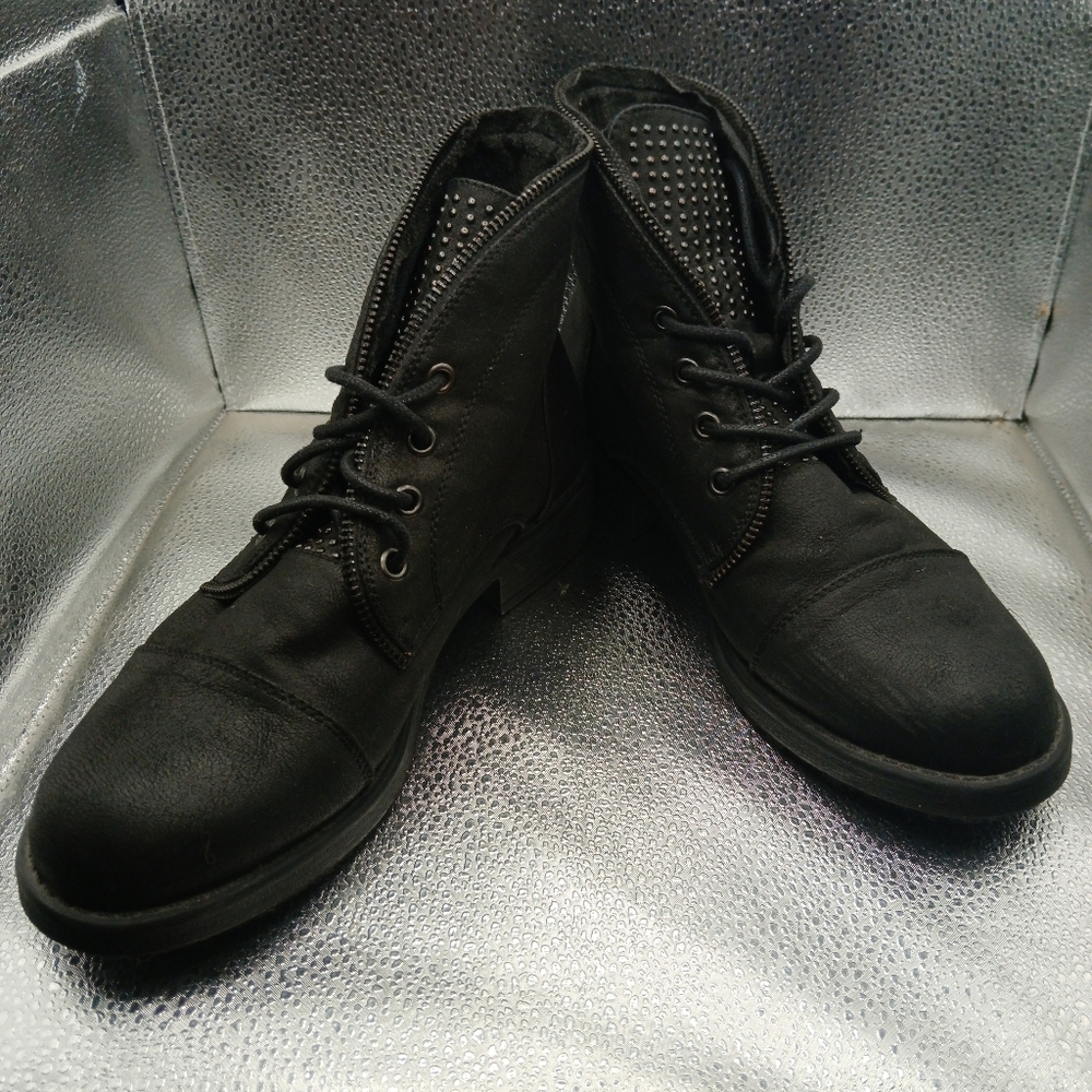 Maurices Black Lace-Up Boots Women's Size 8.5
